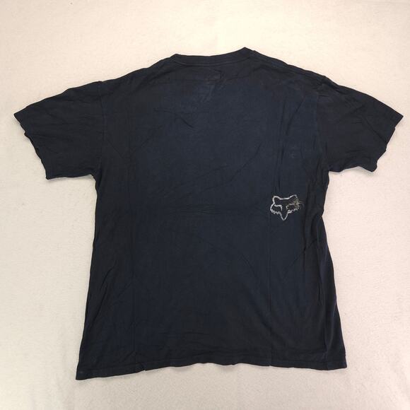 Fox Casual Crew Neck Graphic Long Sleeve T Shirt Mens Size Large L Navy Blue - Picture 9 of 9